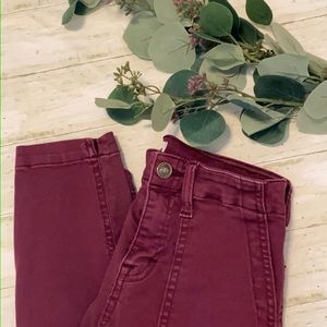 Studio Blue Burgundy Skinny Pants